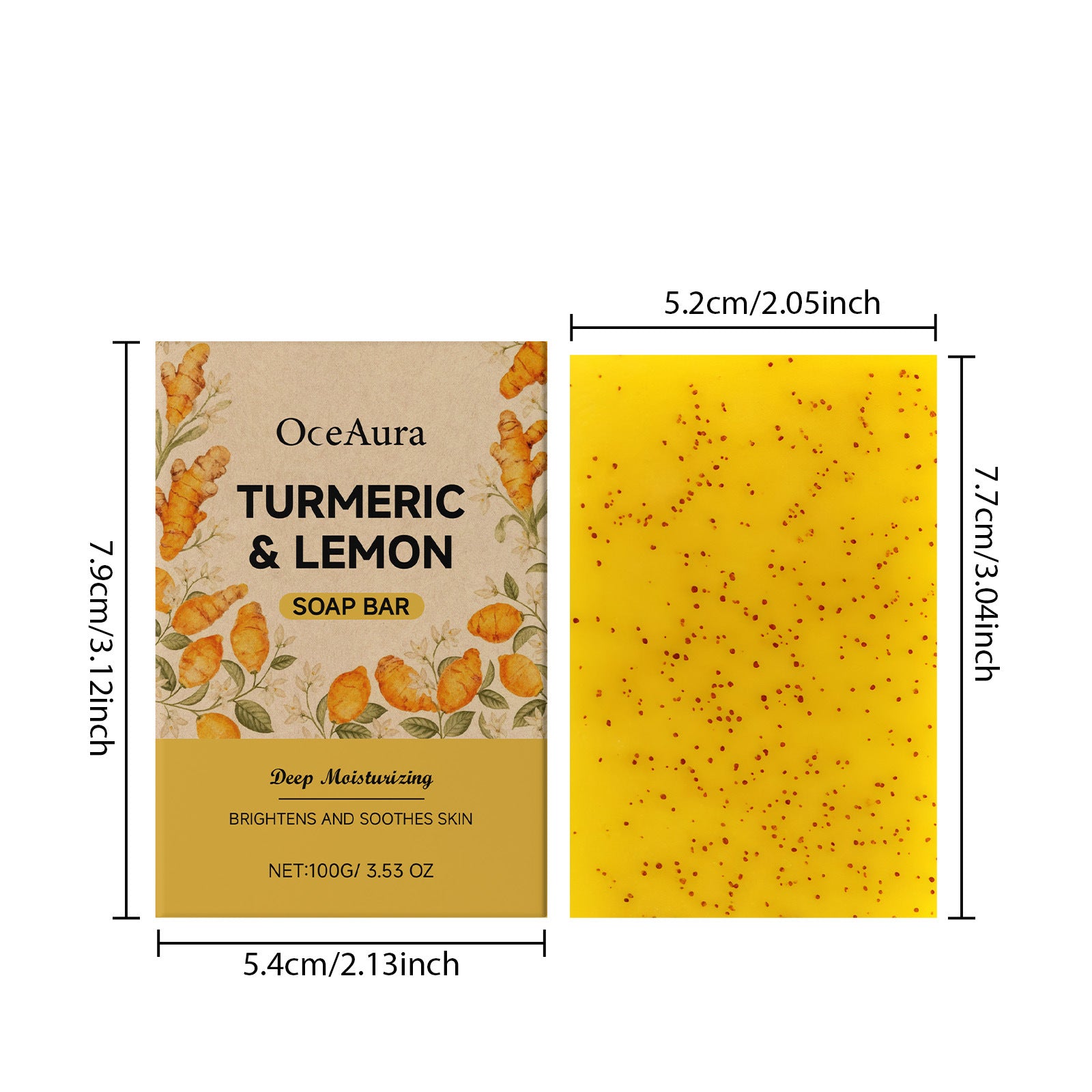 Turmeric Kojic Acid Brightening Bar Soap for Face and Body Cleansing