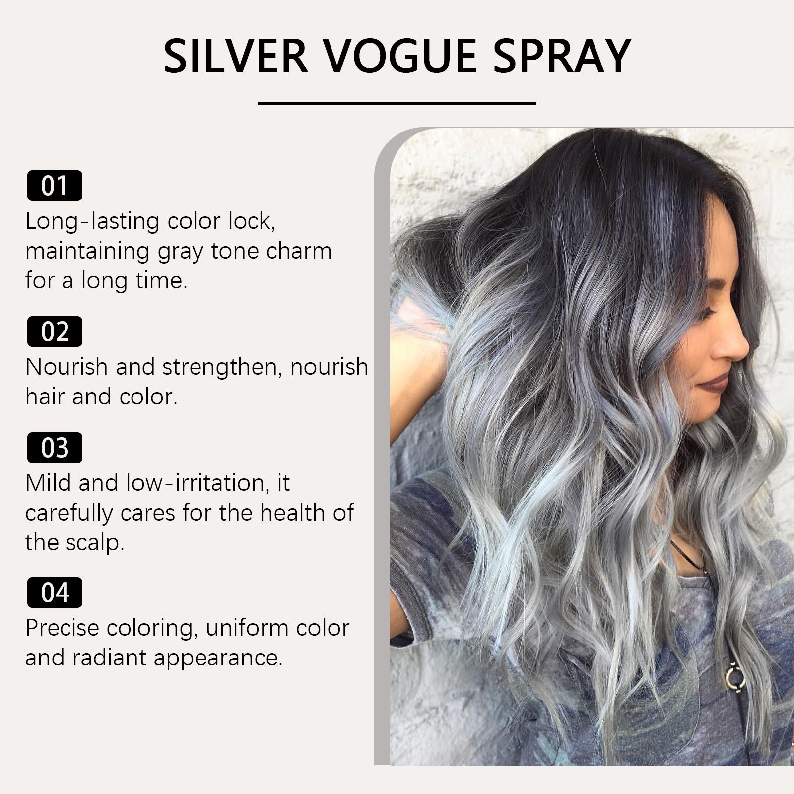 30ml Temporary Silver Hair Color Spray Washable Tint
