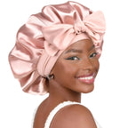 Satin Sleep Bonnet with Adjustable Long Tie for Hair Protection