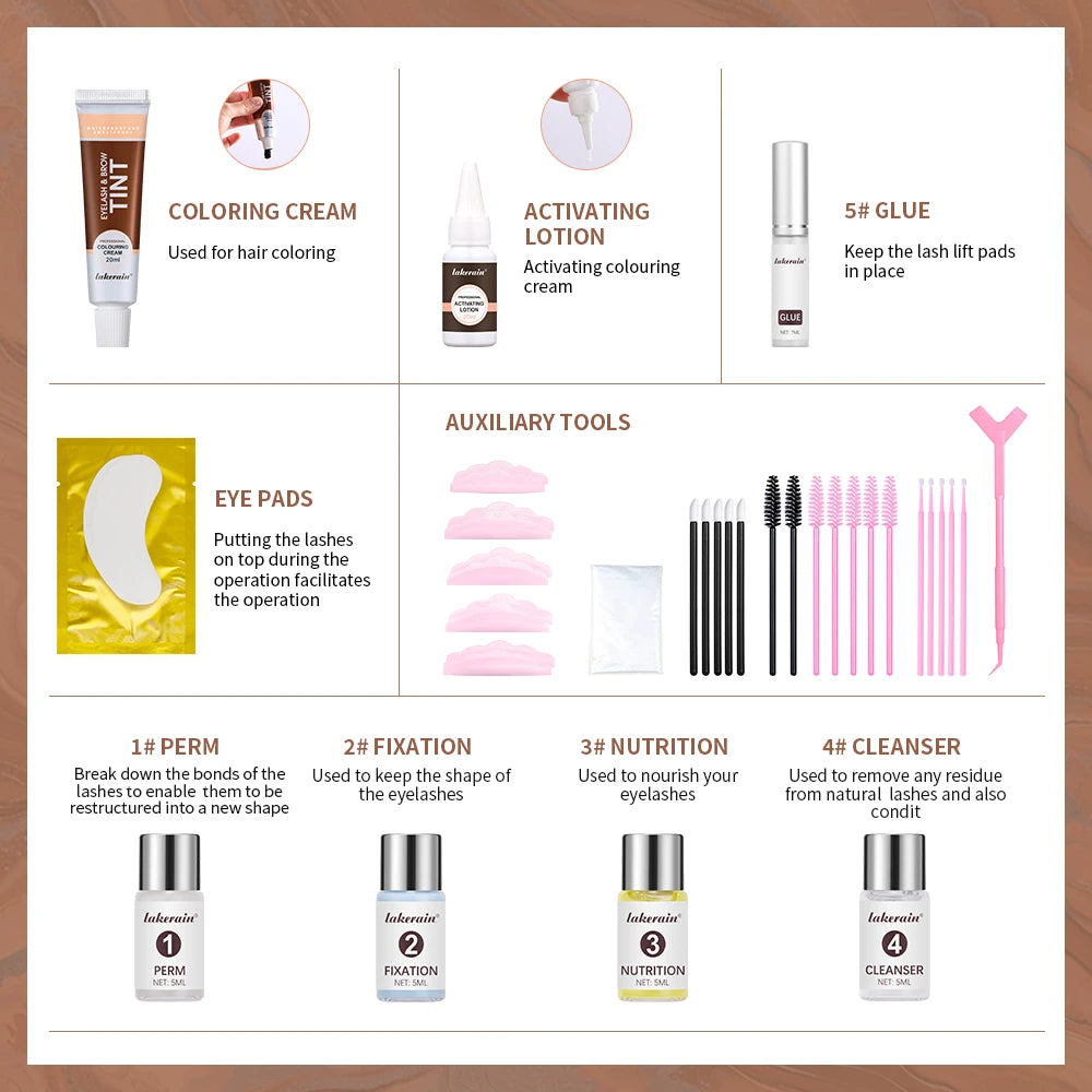 Professional Eyelash Lift and Brow Tinting Home Kit