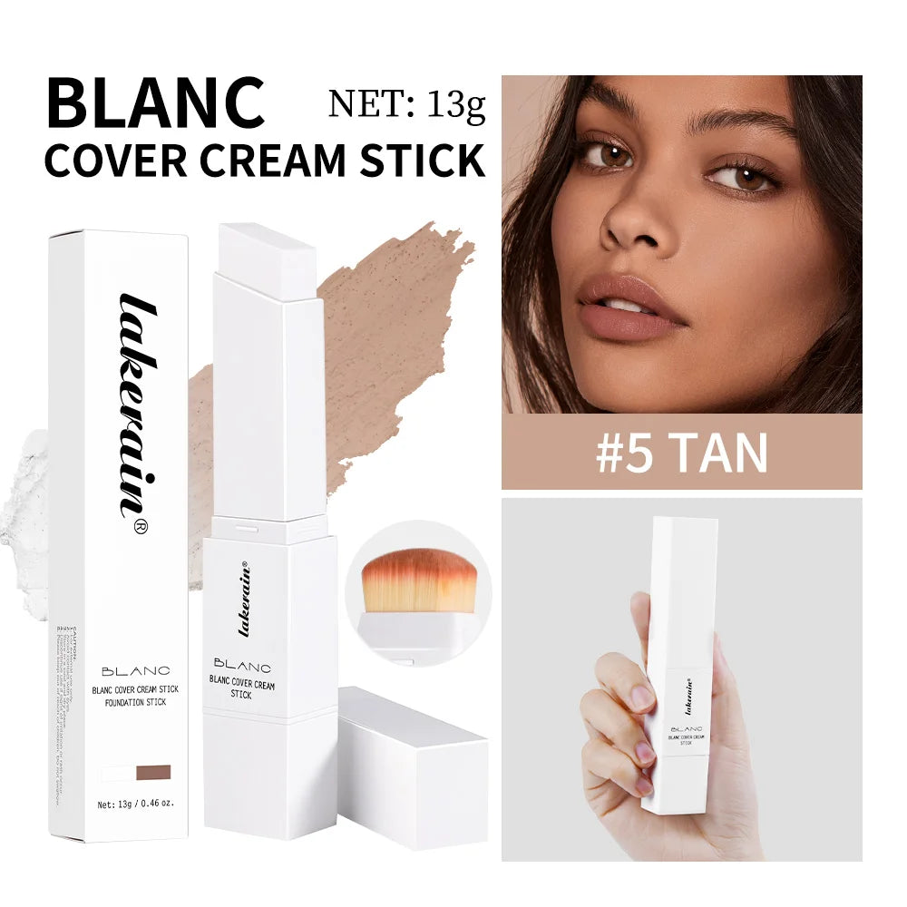 Full Coverage Foundation Cream Stick with Blending Brush