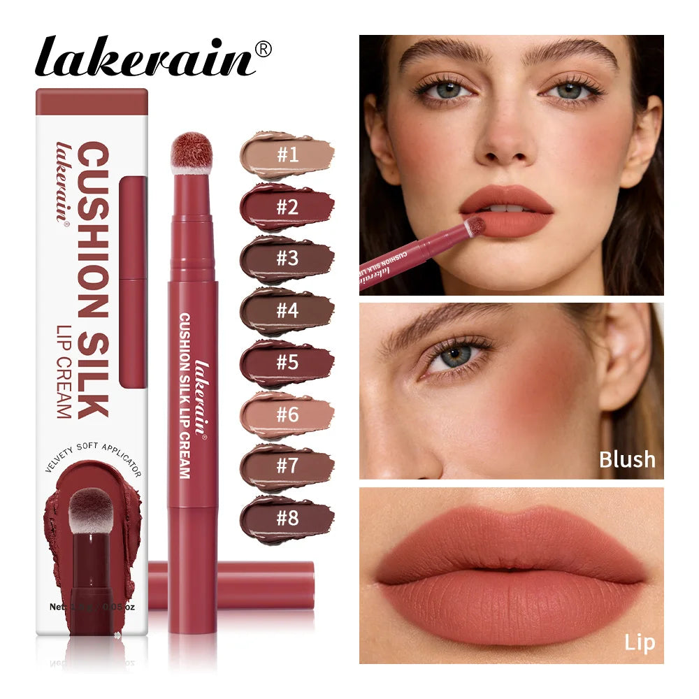 2-in-1 Velvet Lip Cream and Blush with Cushion Applicator