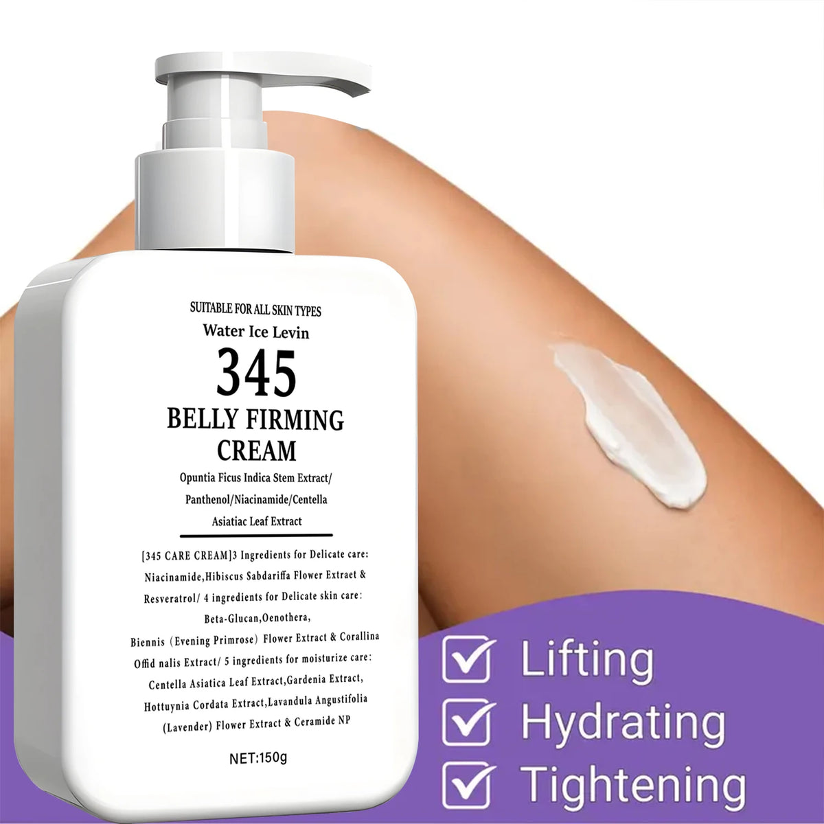 345 Belly Firming Cream Moisturizing Body Lotion with Niacinamide