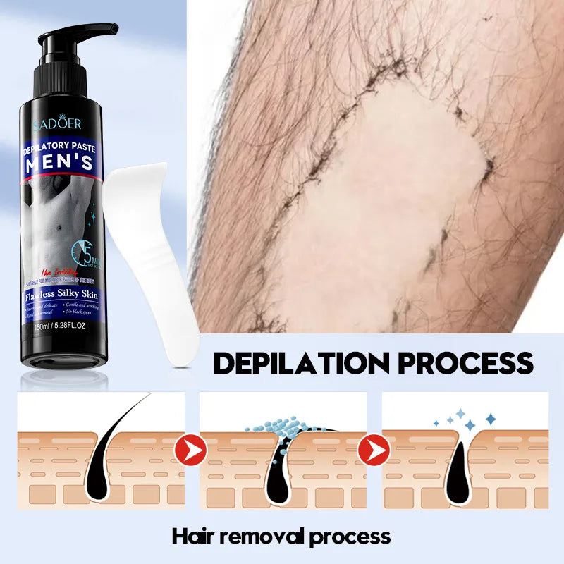 Sadoer Mens Hair Removal Cream Smooth Body Depilatory Cream 150ml