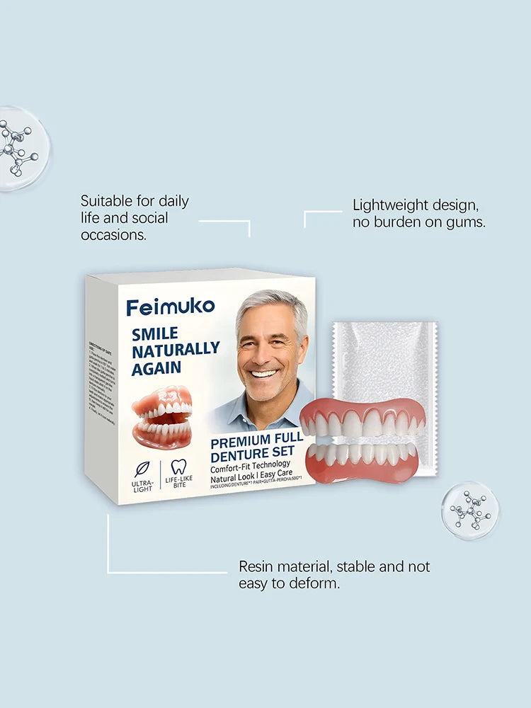 Comfort Fit Natural Look Denture Set for Men and Women - 12