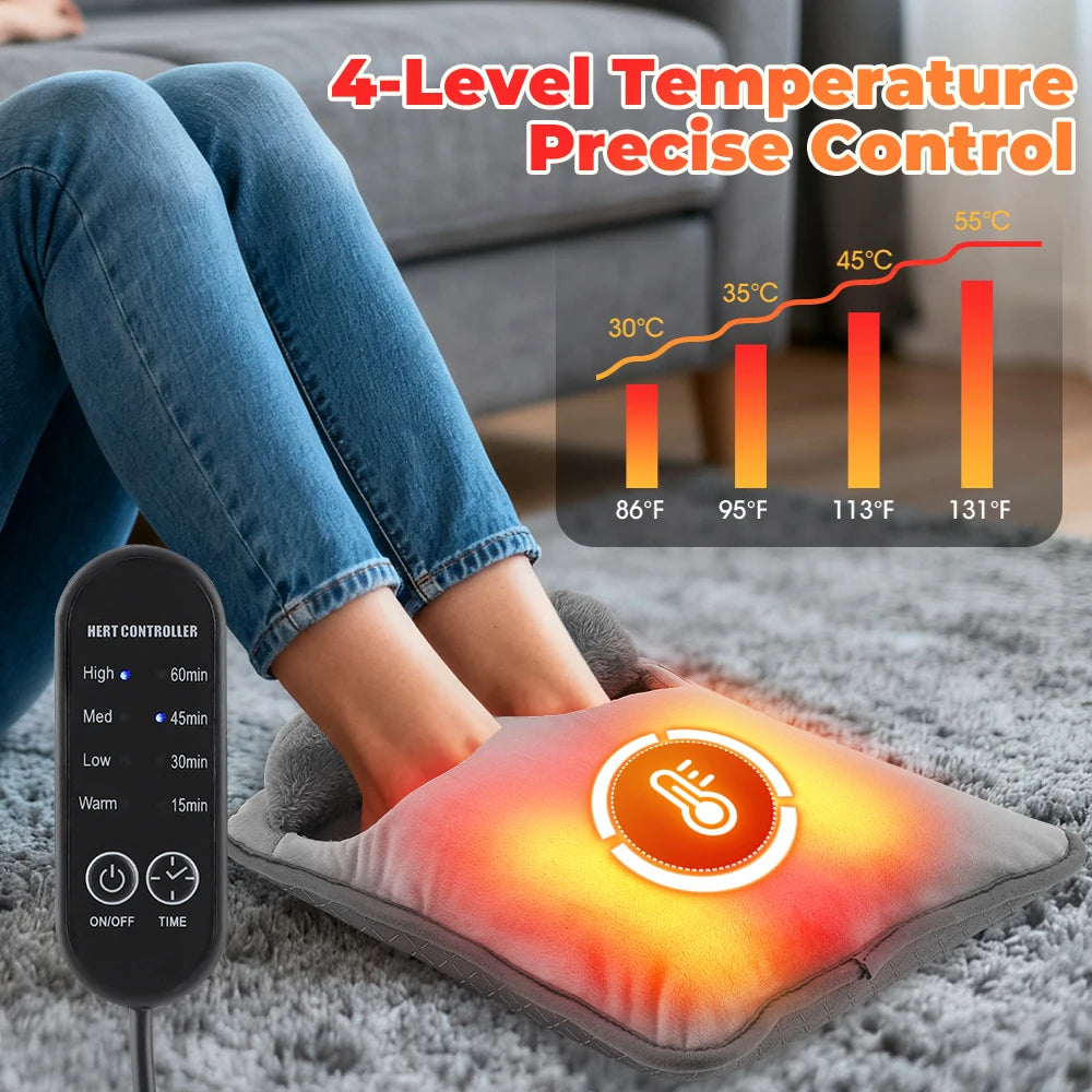 Electric Heating Foot Warmer with Adjustable Timer and Temperature