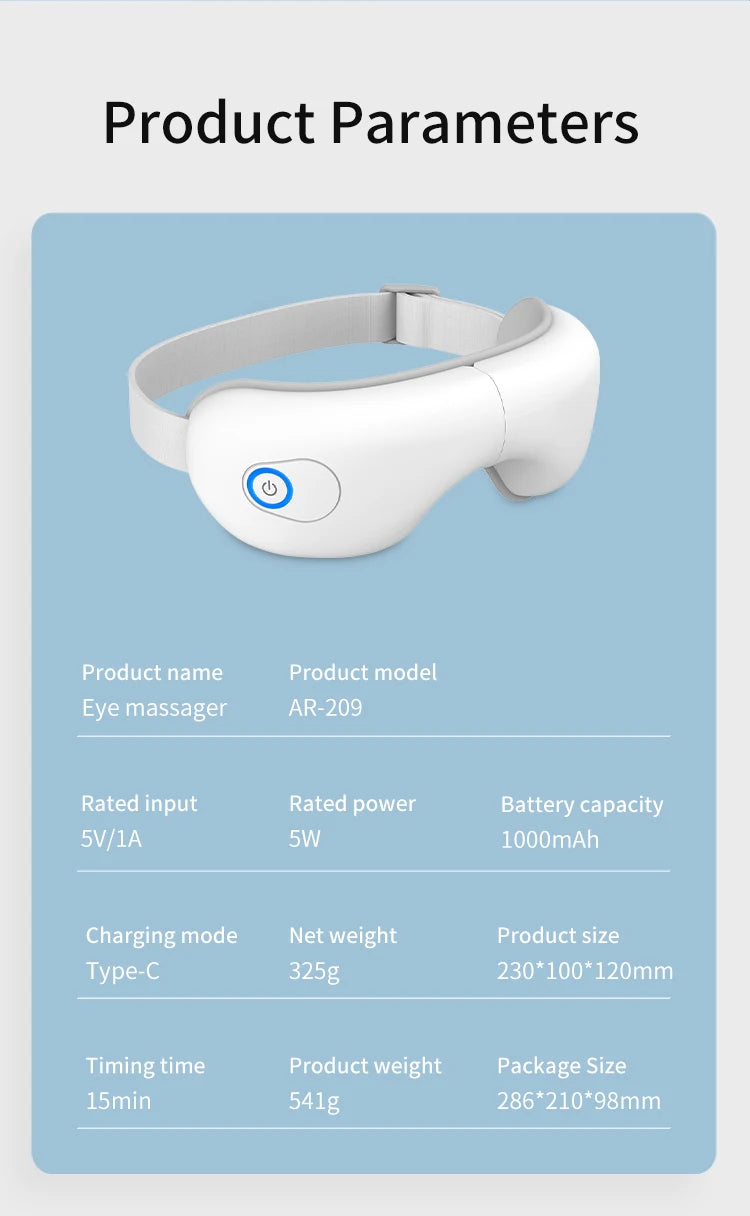 Rechargeable Heated Eye Massager for Tension Relief and Better Sleep