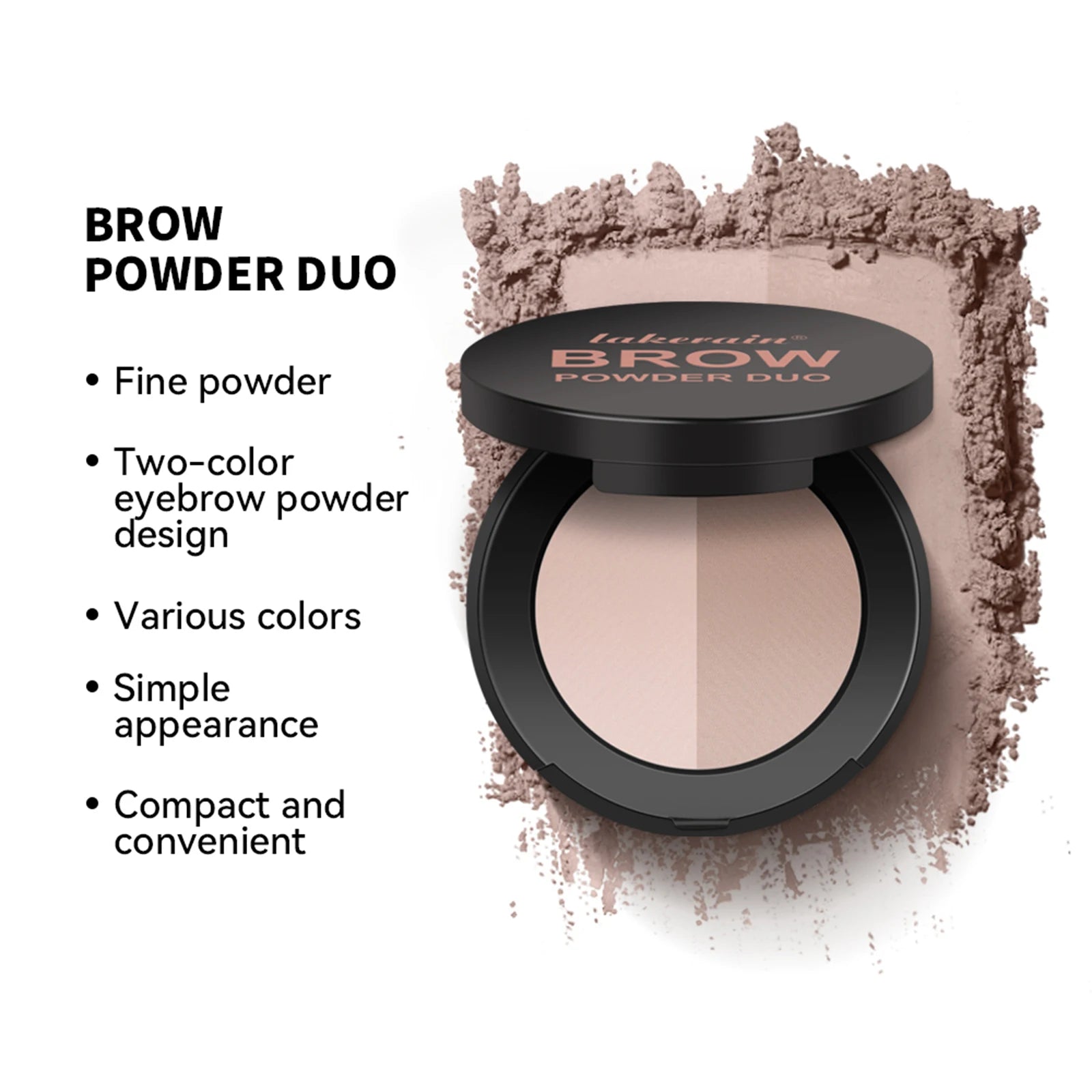 Dual-Tone Eyebrow Powder Palette with Brush - 2
