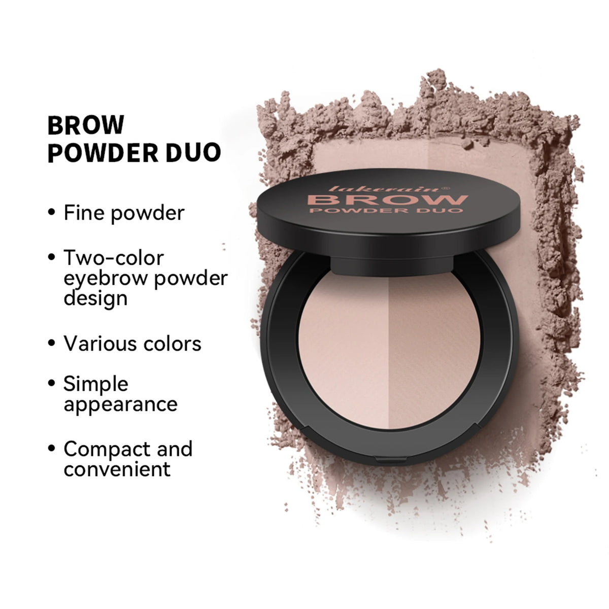 Dual-Tone Eyebrow Powder Palette with Brush