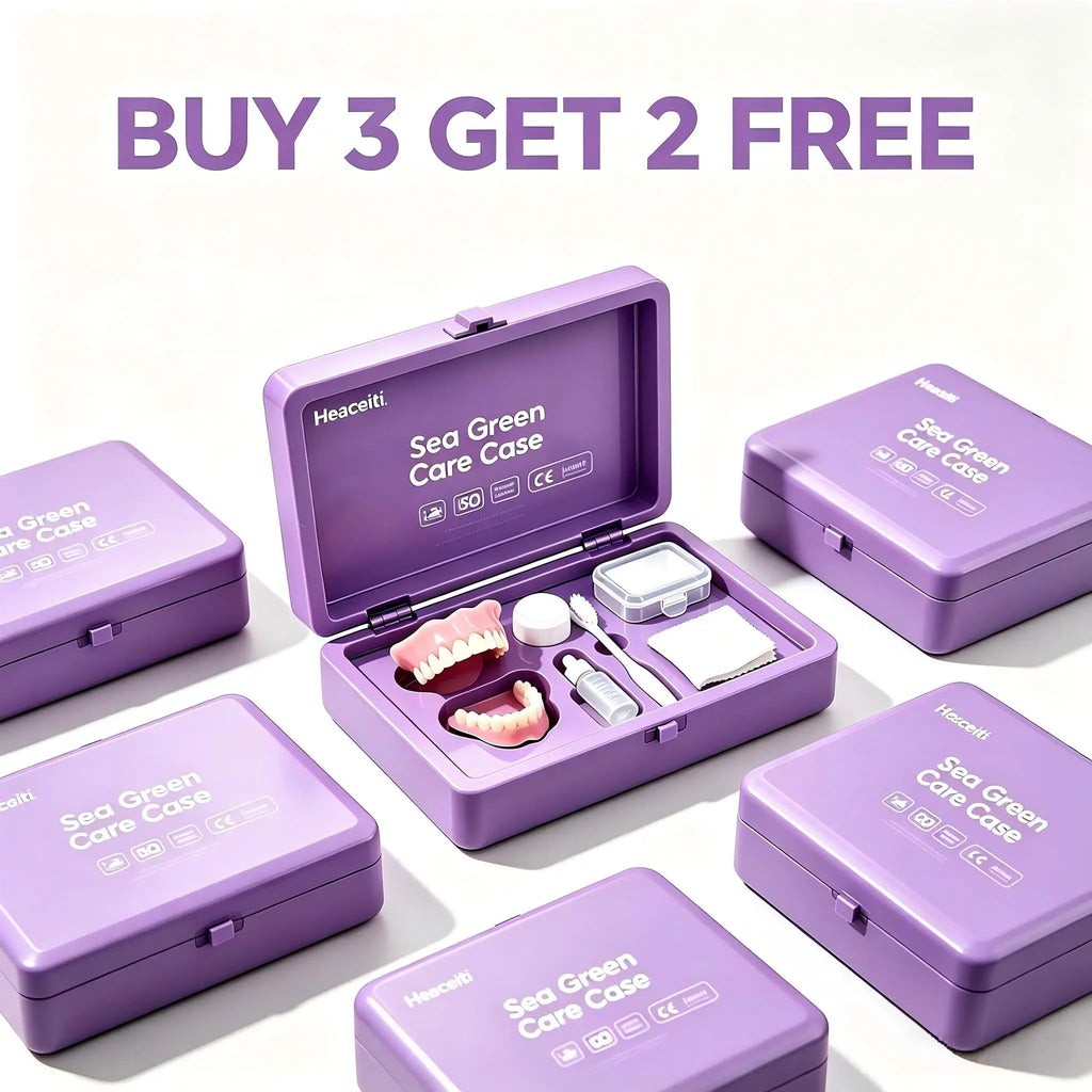 Realistic Cosmetic Denture Set with Portable Storage Case