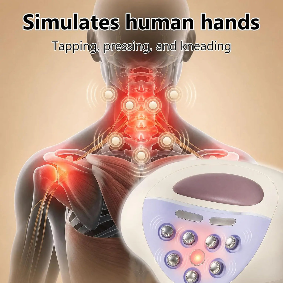 Cervical Neck Traction Massager with Metal Nodes