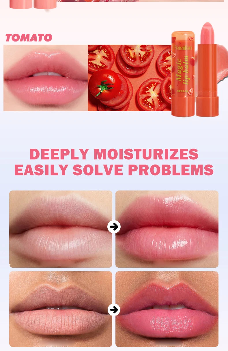 Peinifen Fruit Magic Lip Balm Set Color Changing Moisturizing Lipstick