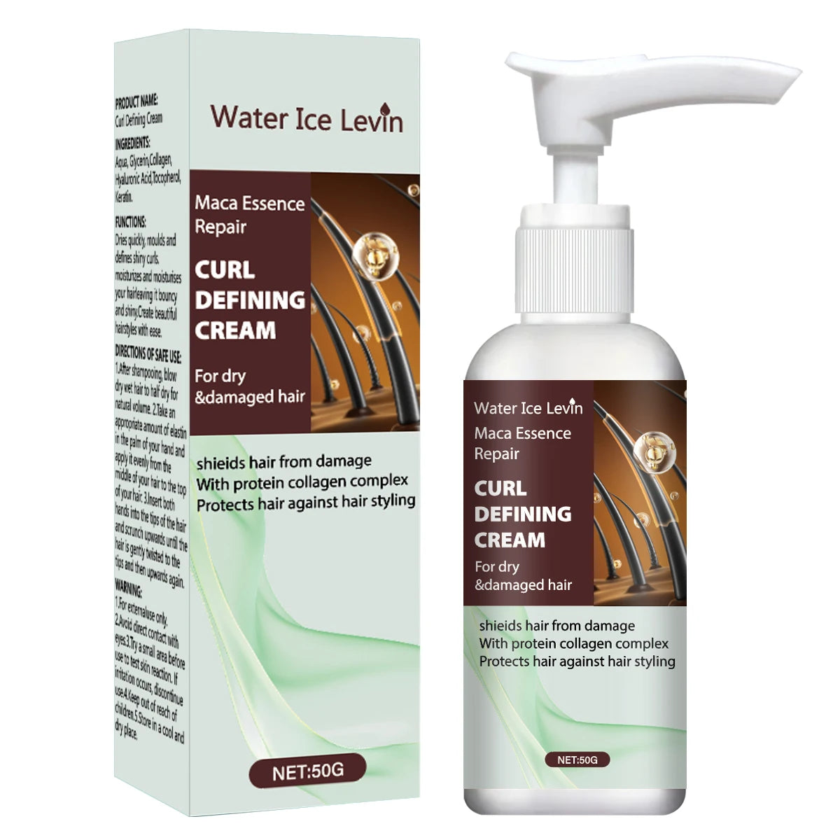 Maca Essence Curl Defining Hair Cream with Keratin and Collagen 50g