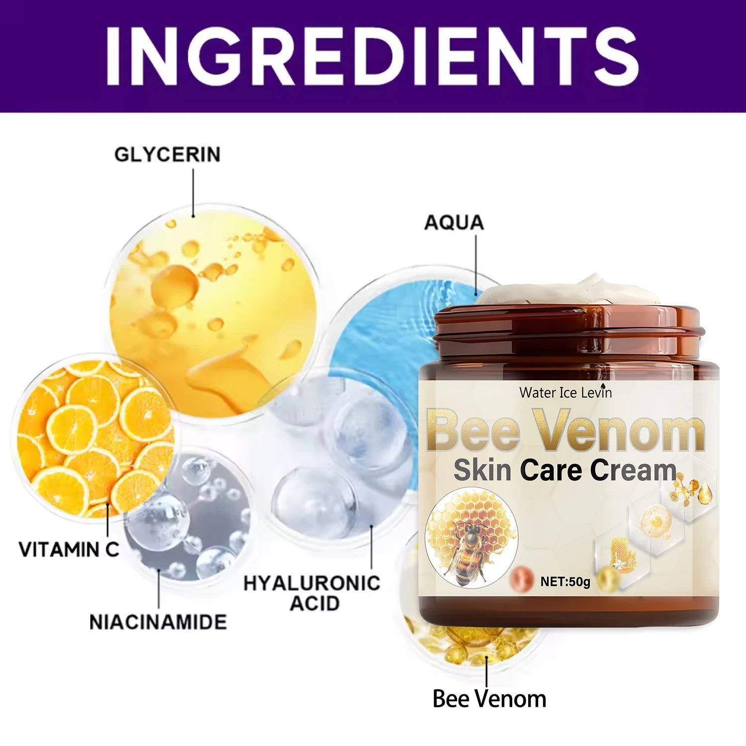 Bee Venom Anti Aging Face Cream Firming Moisturizer for Wrinkles - 2