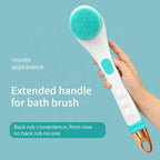 Electric Silicone Bath Brush Long Handle Body Scrubber Massage Tool