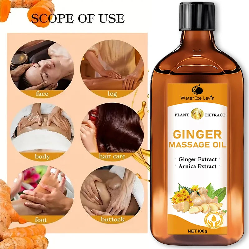 Cold Pressed Ginger Massage Oil Moisturizing Body and Skin Care