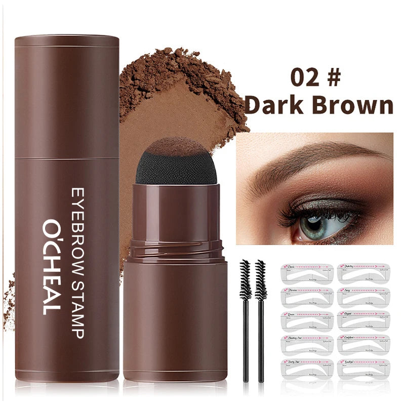 OCHEAL Eyebrow Stamp Kit Waterproof Brow Powder Makeup Stencil Set