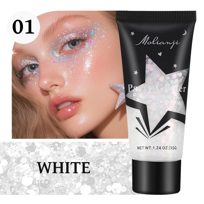 Molianji Glitter Gel Face and Body Shimmer Makeup for Parties - 30