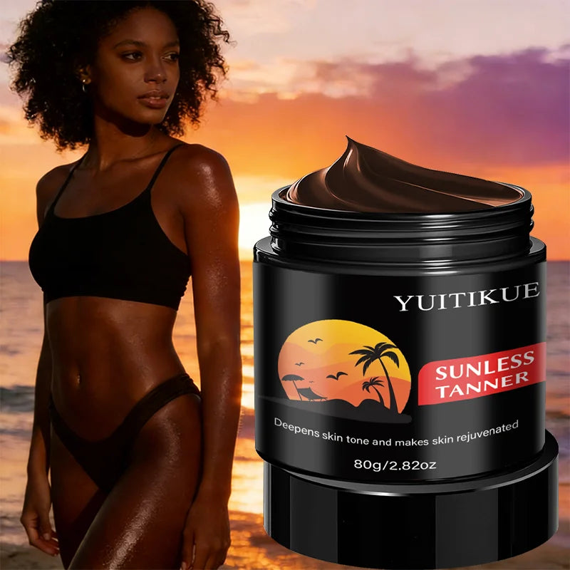 Yuitikue Sunless Tanner Cream 80g Self Tanning Bronzer for Face and Body