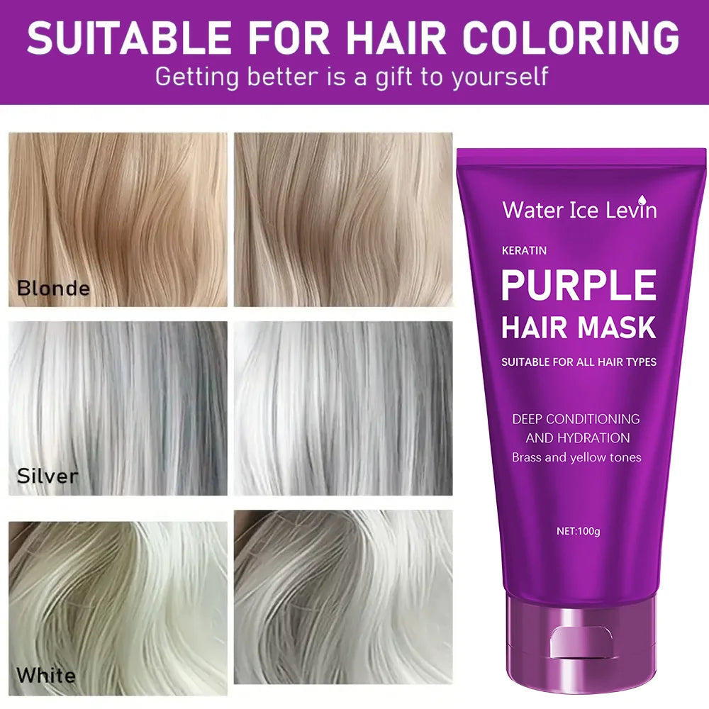 Purple Hair Mask for Blonde Hair Toner and Deep Conditioning Treatment - 5