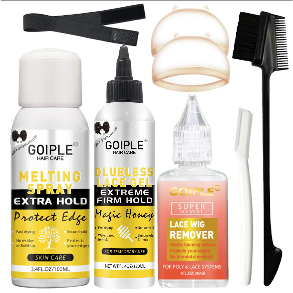 8 Piece Lace Wig Installation and Removal Kit with Melting Spray and Gel