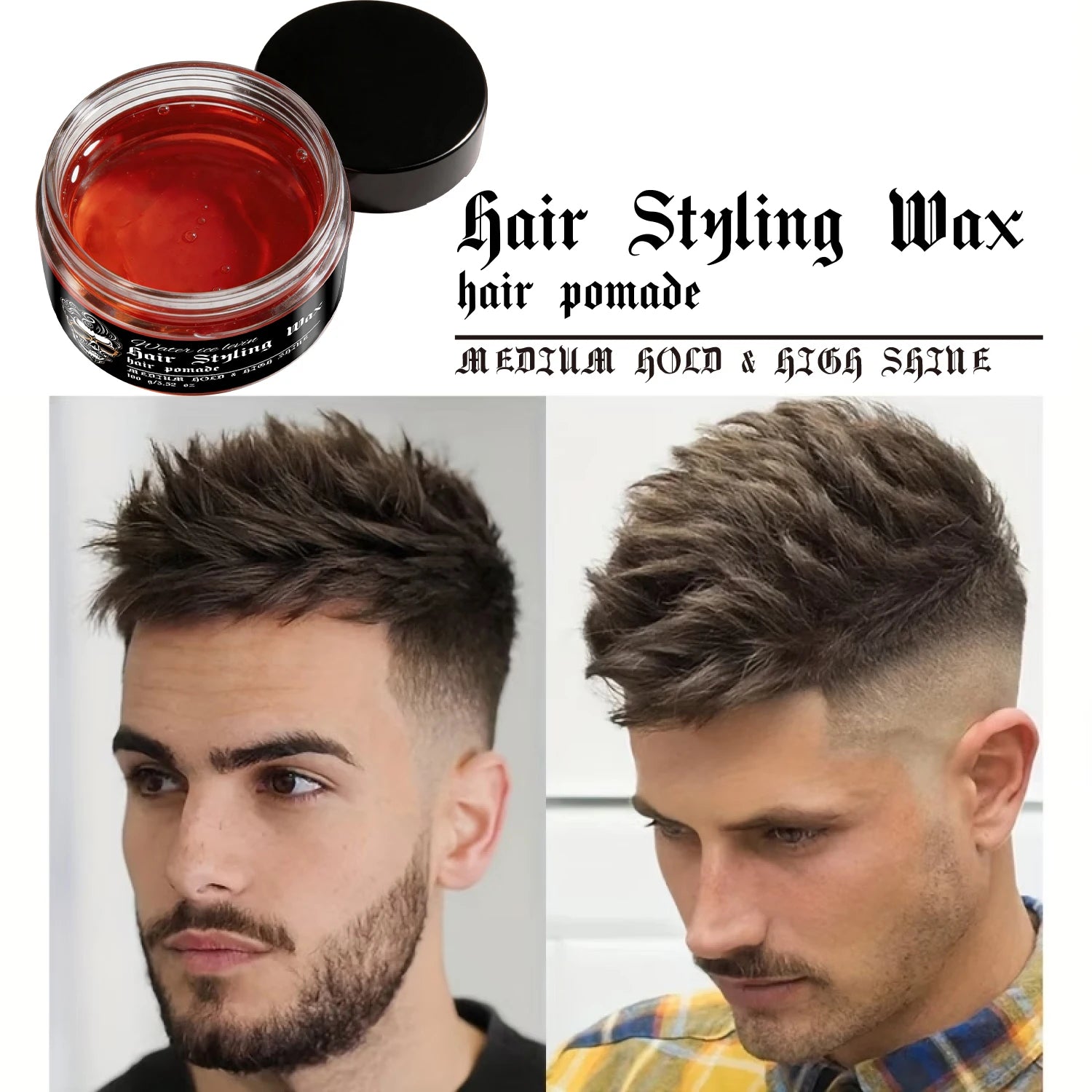 Biotin Keratin Hair Pomade Rosemary Oil Medium Hold Styling Wax 100g - 9