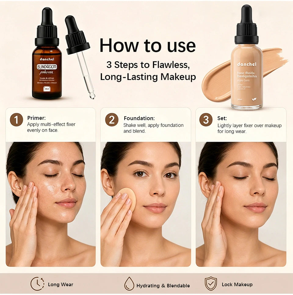 Liquid Foundation and Primer Makeup Set for Long-Lasting Coverage - 11