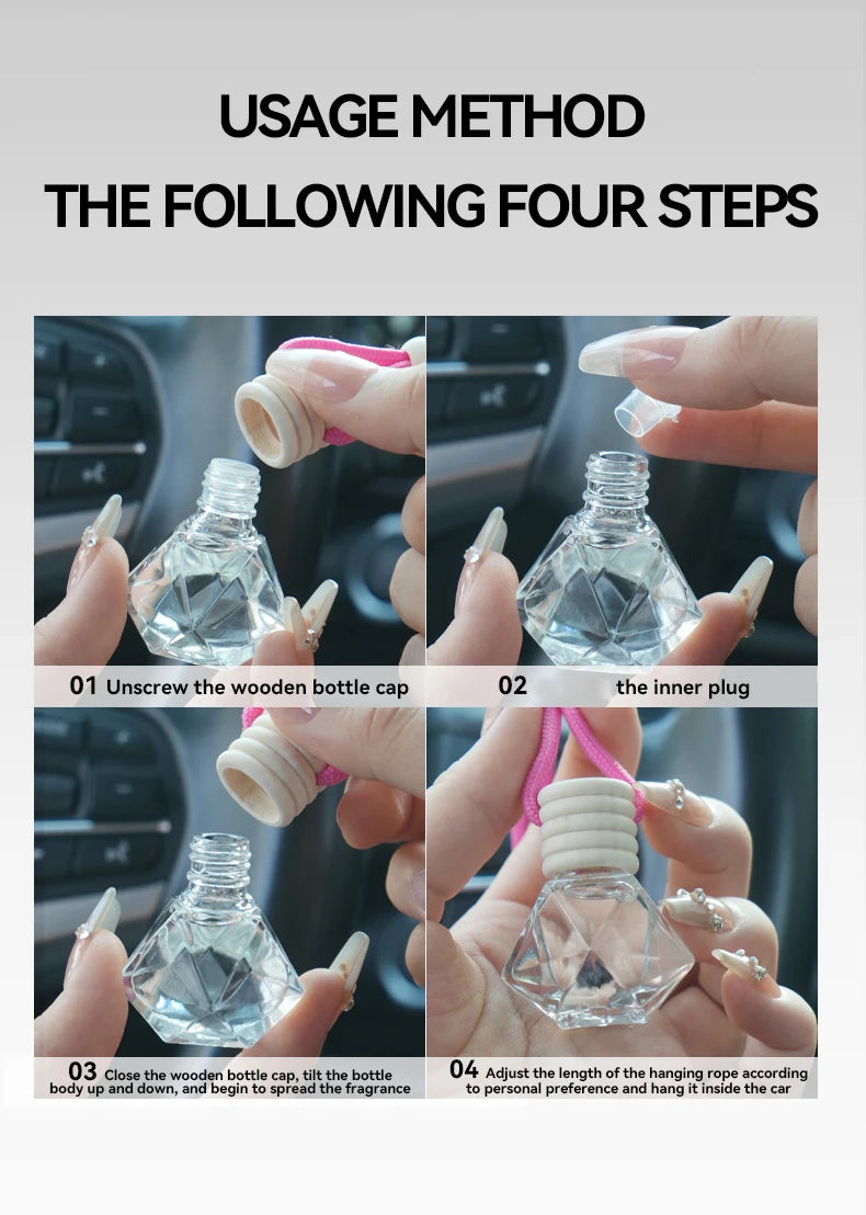 4 Pack Car Air Freshener Hanging Perfume Diffuser Odor Eliminator