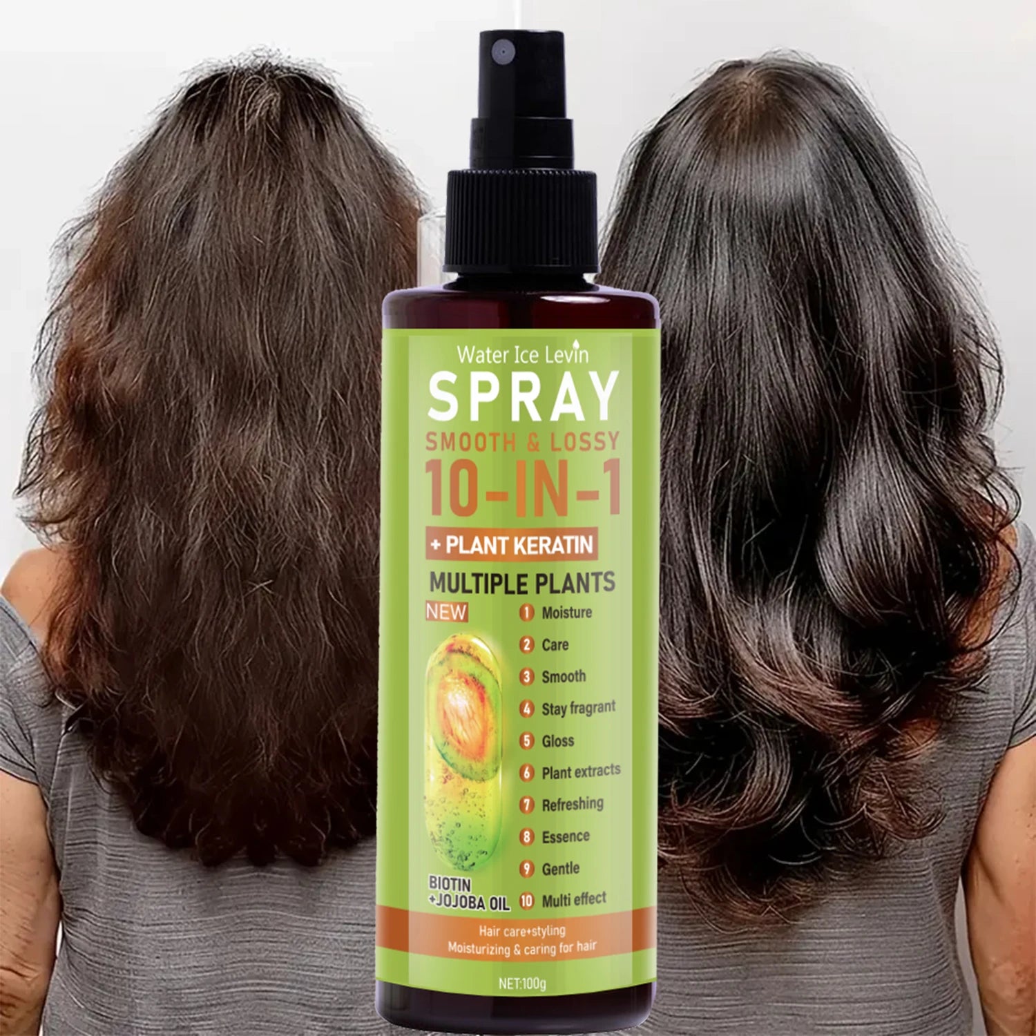 10 in 1 Hair Essence Spray with Plant Keratin Biotin and Jojoba Oil - 1