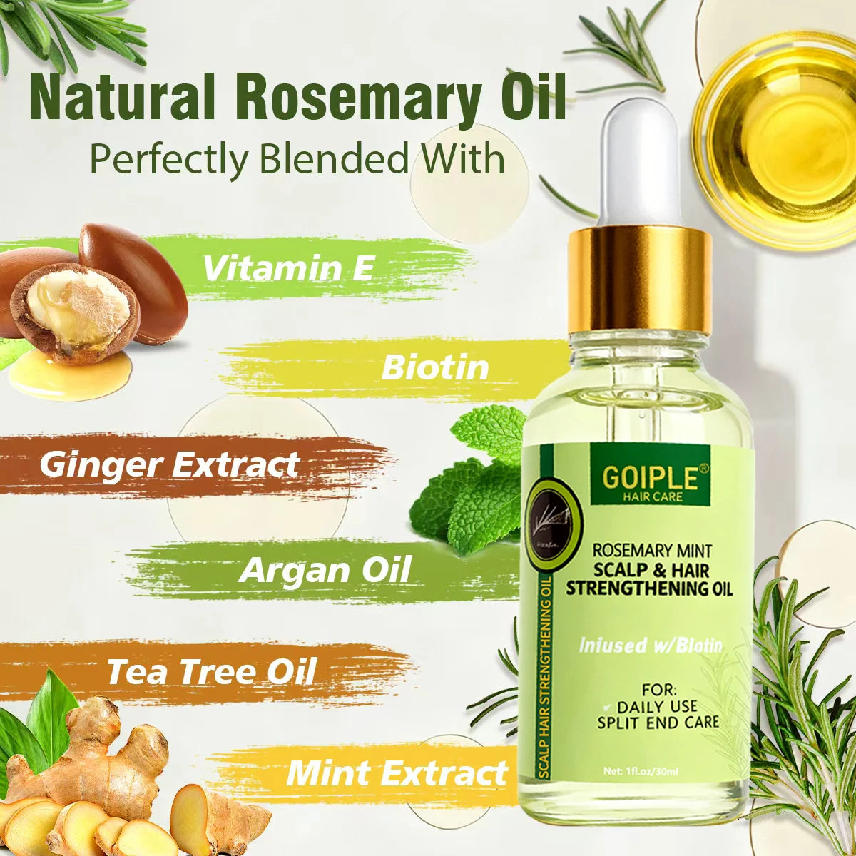 Goiple Chebe Powder and Rosemary Hair Growth Oil Treatment Set - 6