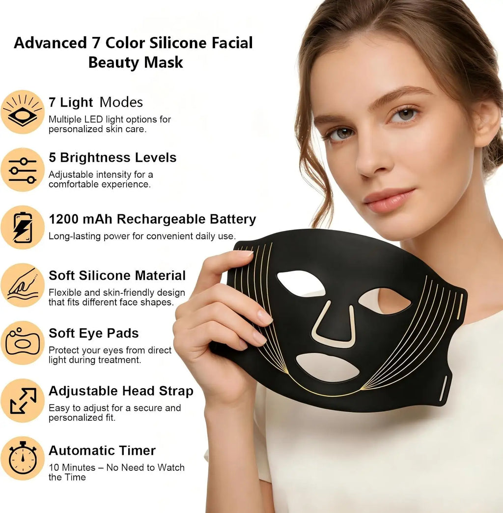 7-Color LED Light Therapy Face Mask for Skin Rejuvenation