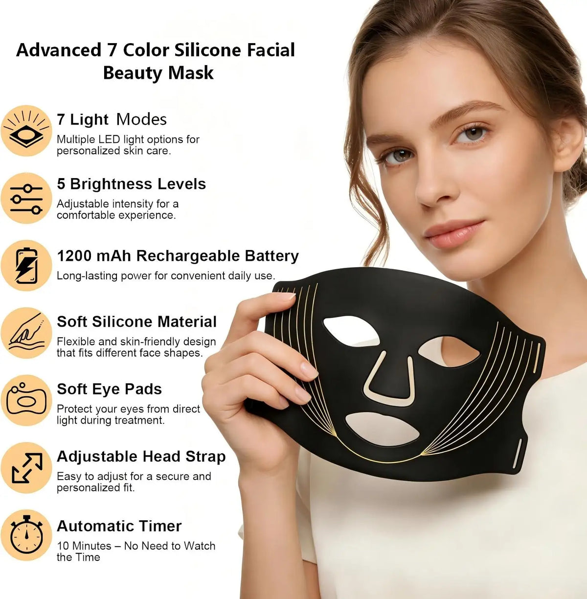 7-Color LED Light Therapy Face Mask for Skin Rejuvenation