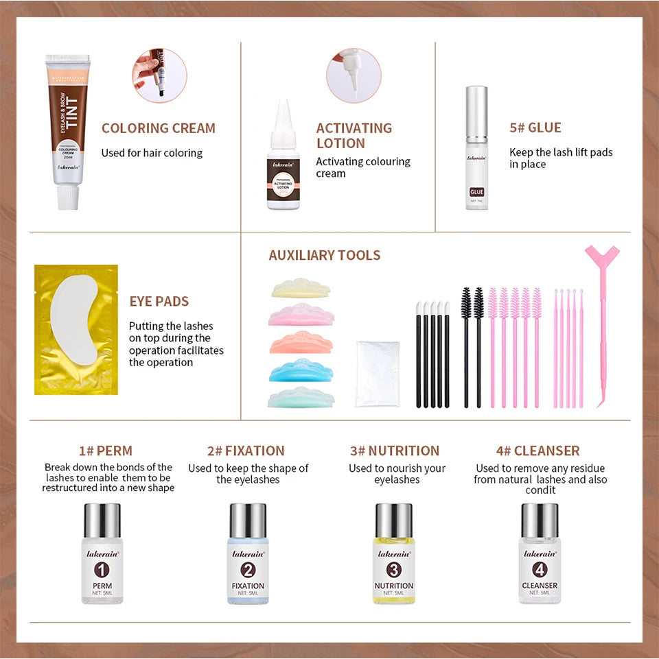 Professional Lash Lift and Eyebrow Tinting Kit