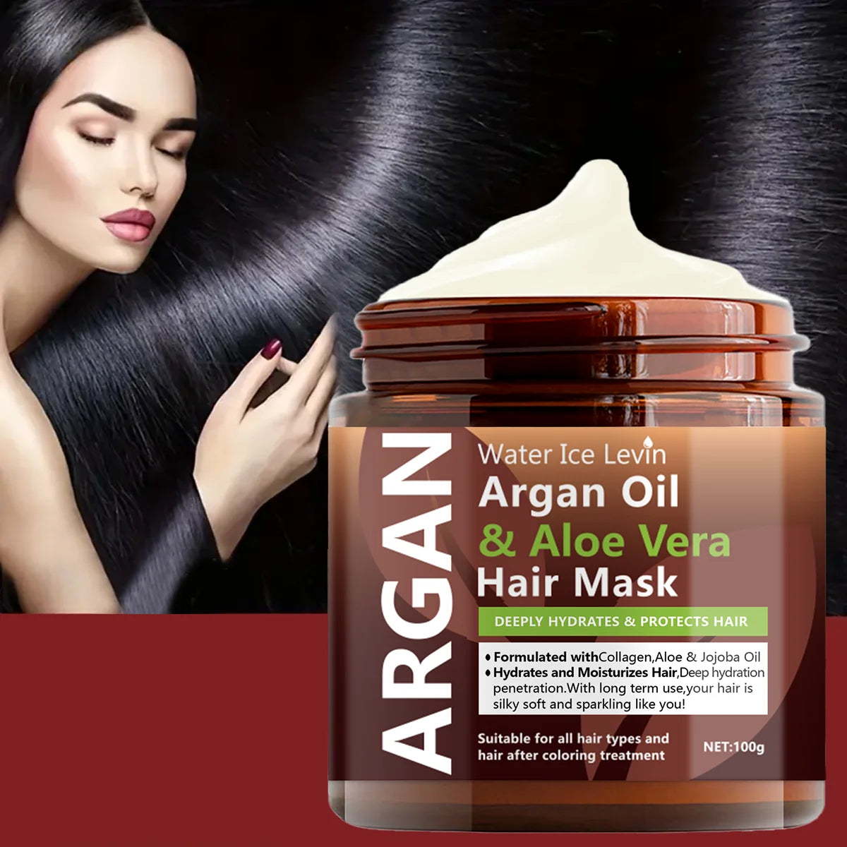 Argan Oil and Aloe Vera Collagen Keratin Hair Mask 100g - 1