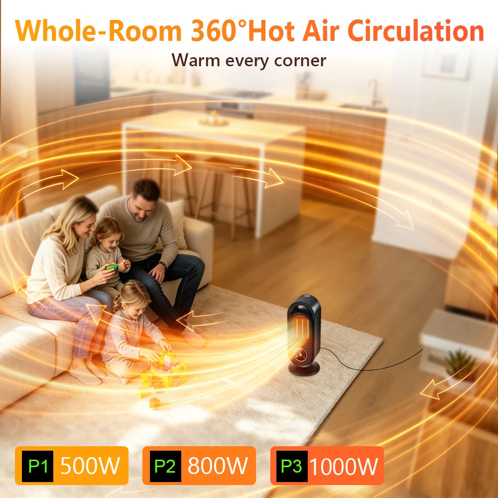 Portable PTC Ceramic Desktop Heater for Home and Office
