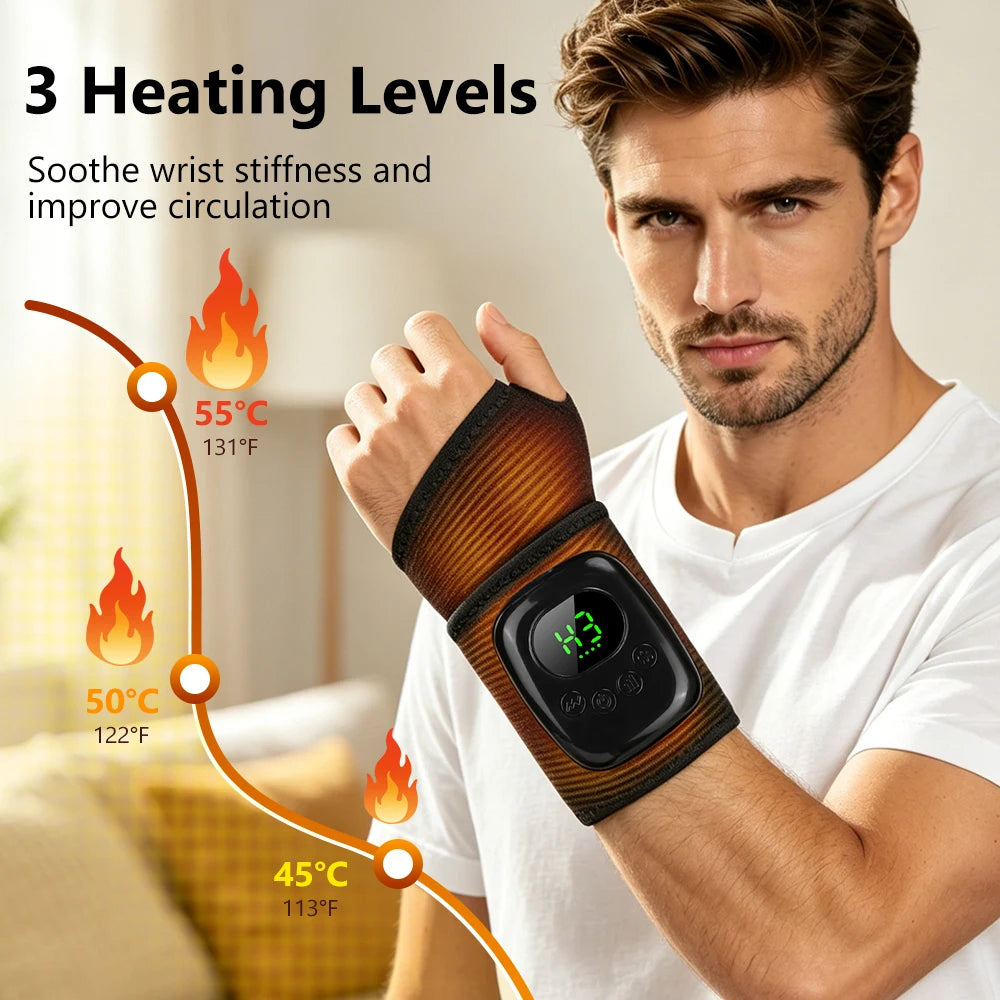 Heated Air Compression Wrist Massager for Pain Relief
