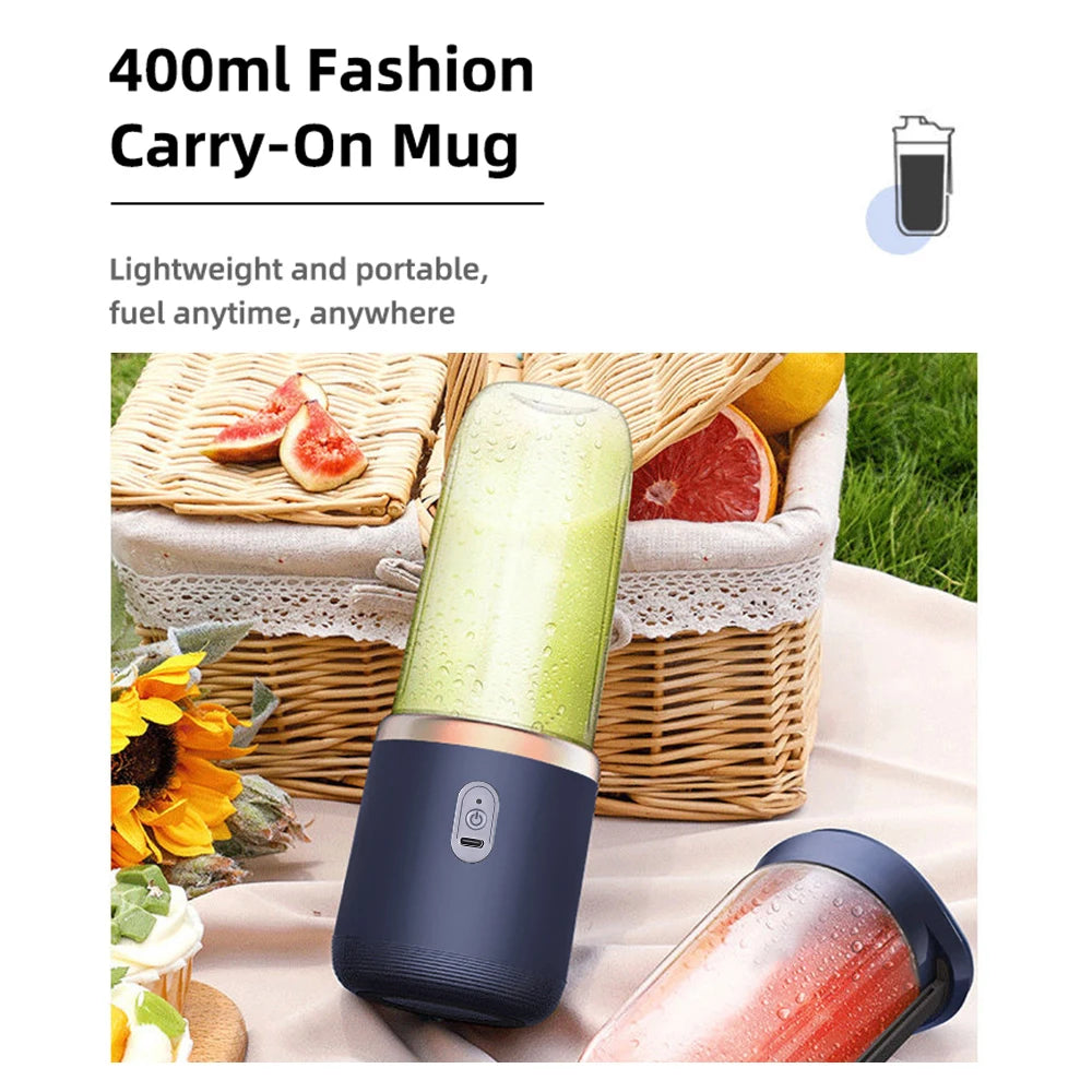 Portable Wireless Electric Juicer Cup for Fresh Fruit Smoothies