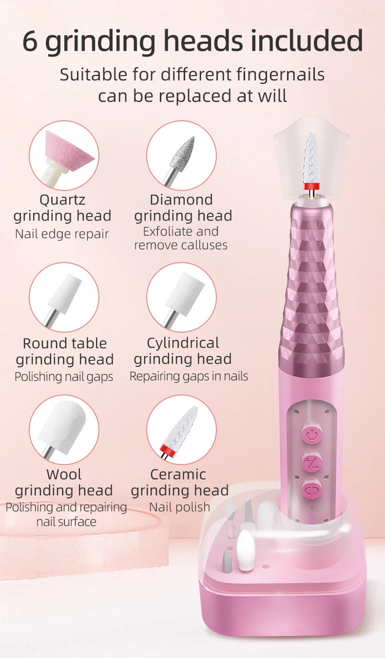 Cordless Electric Nail Drill Kit for Manicure and Pedicure - 13