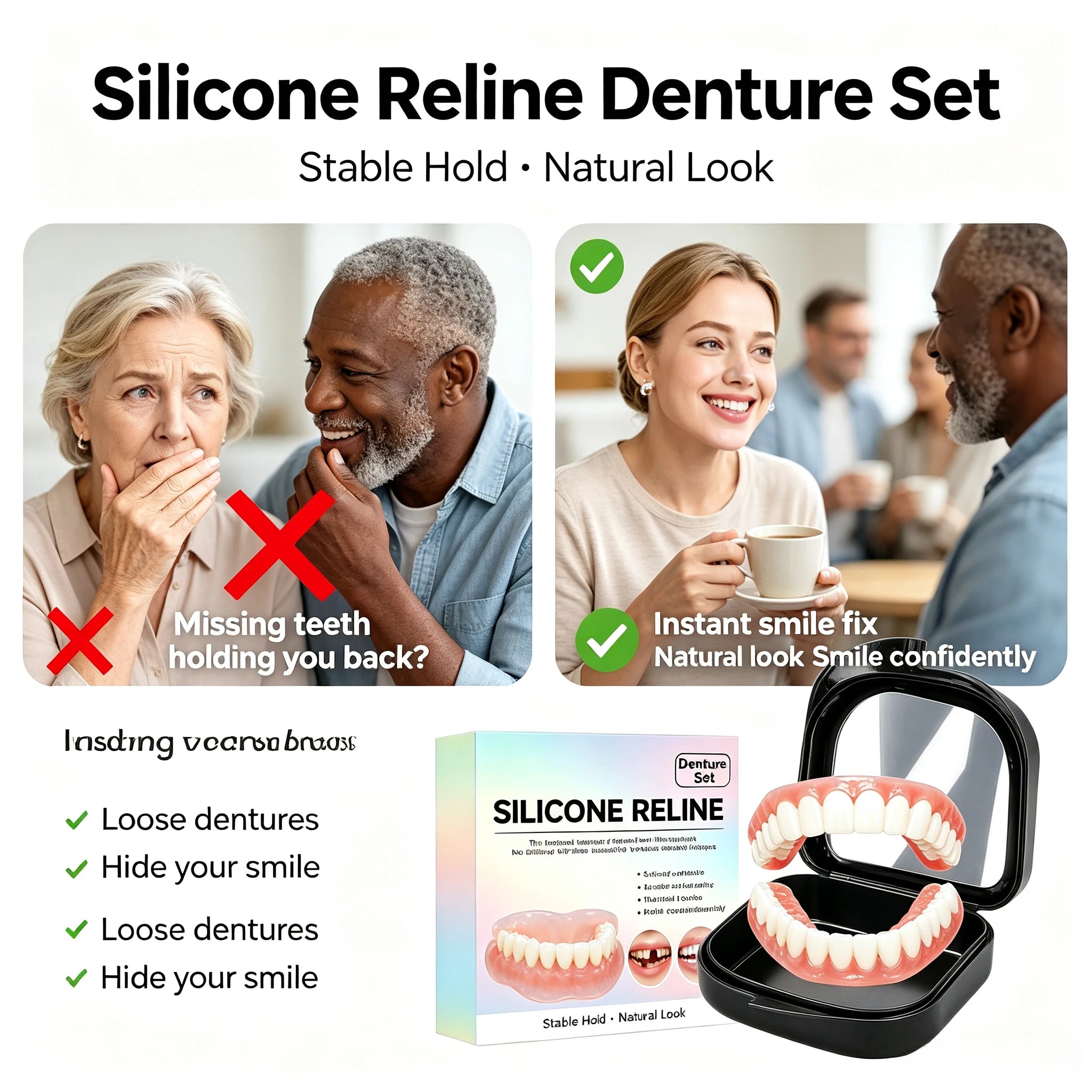 Comfort Fit Silicone Dentures for Instant Smile Correction - 4