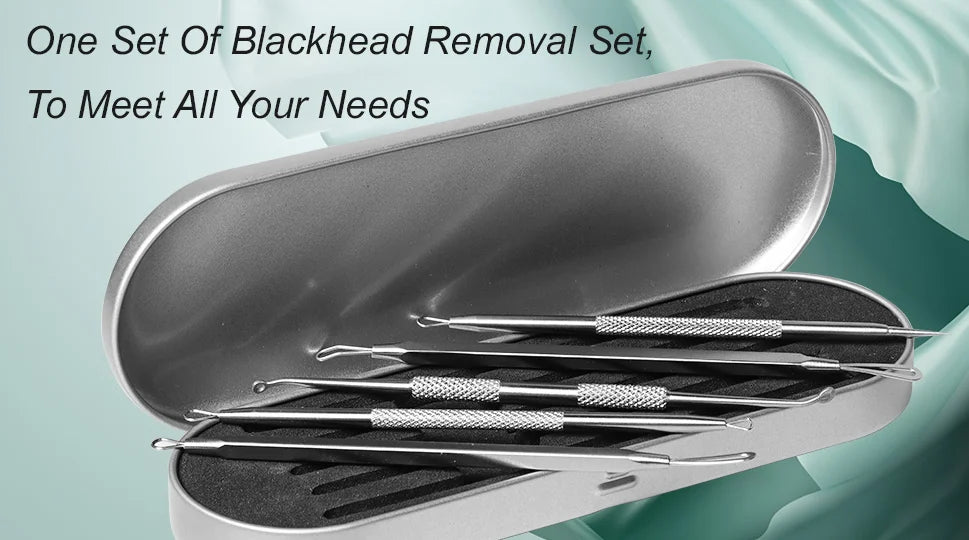 Professional Stainless Steel Blackhead and Pimple Extractor Tool Kit