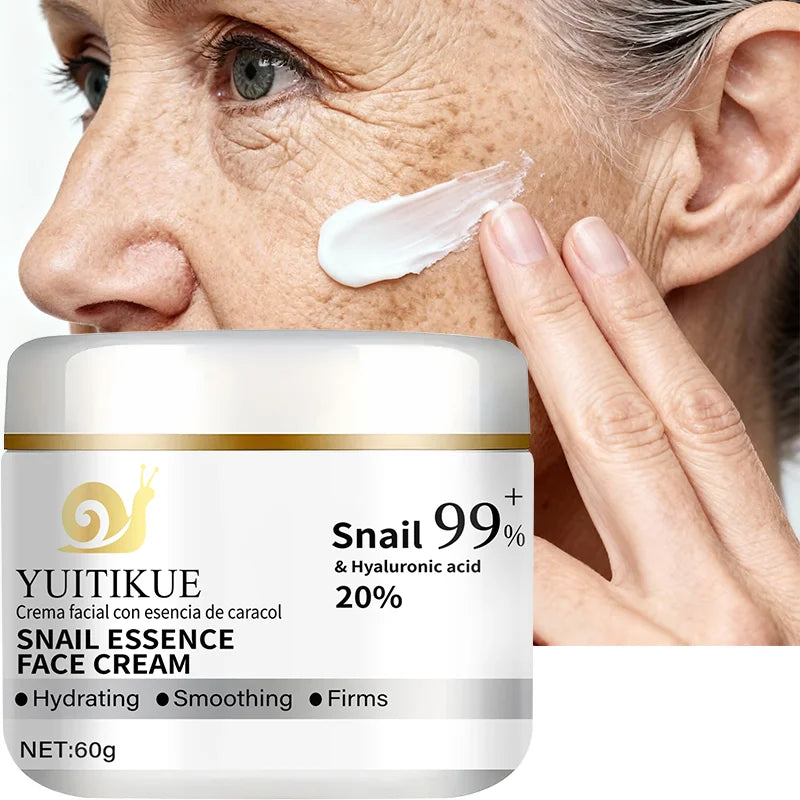 YUITIKUE Snail Mucin Face Cream Hyaluronic Acid Anti Aging Moisturizer - 3