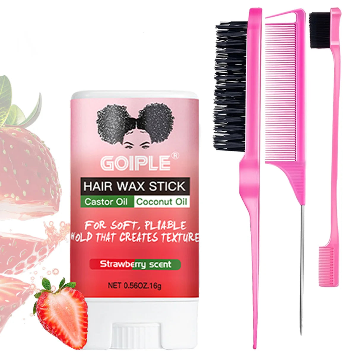 Goiple Hair Wax Stick and Edge Control Styling Kit for Frizz