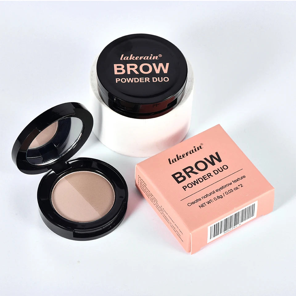 Two-Color Waterproof Eyebrow Powder Palette for Defined Brows