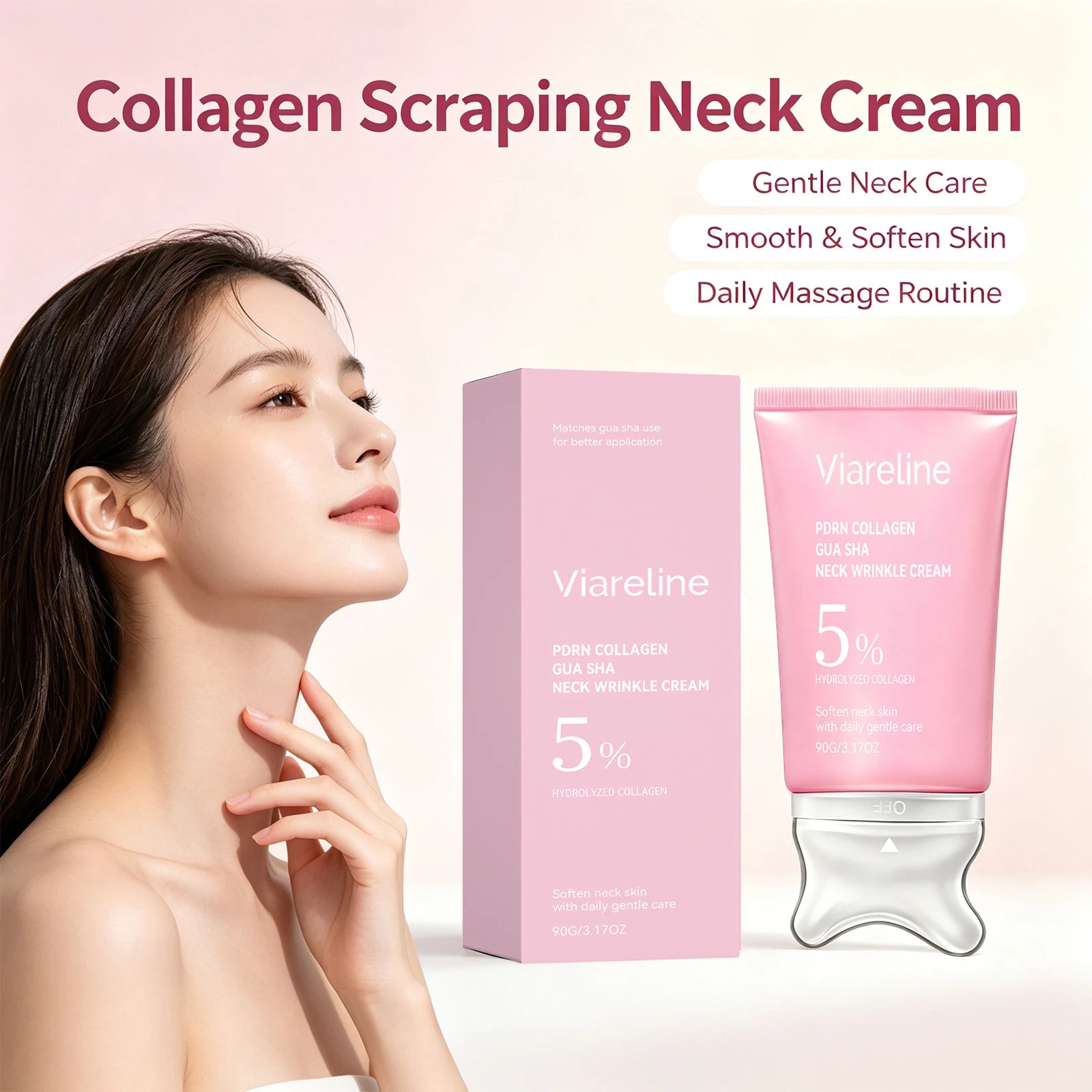 Collagen Firming Neck Cream with Gua Sha Massager - 1