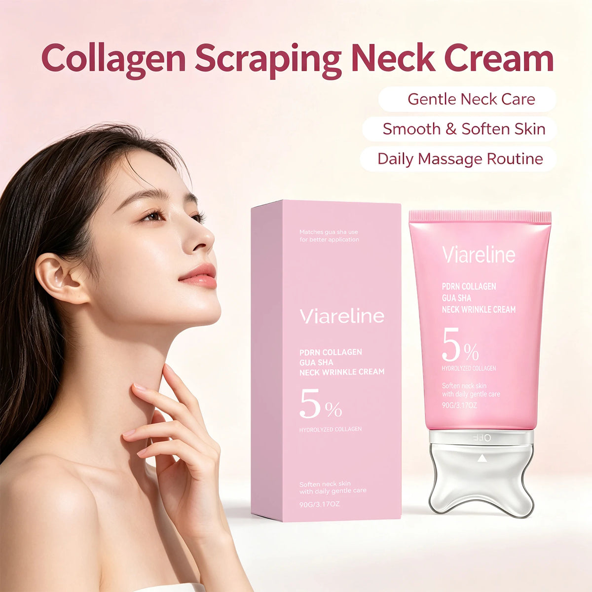 Collagen Firming Neck Cream with Gua Sha Massager