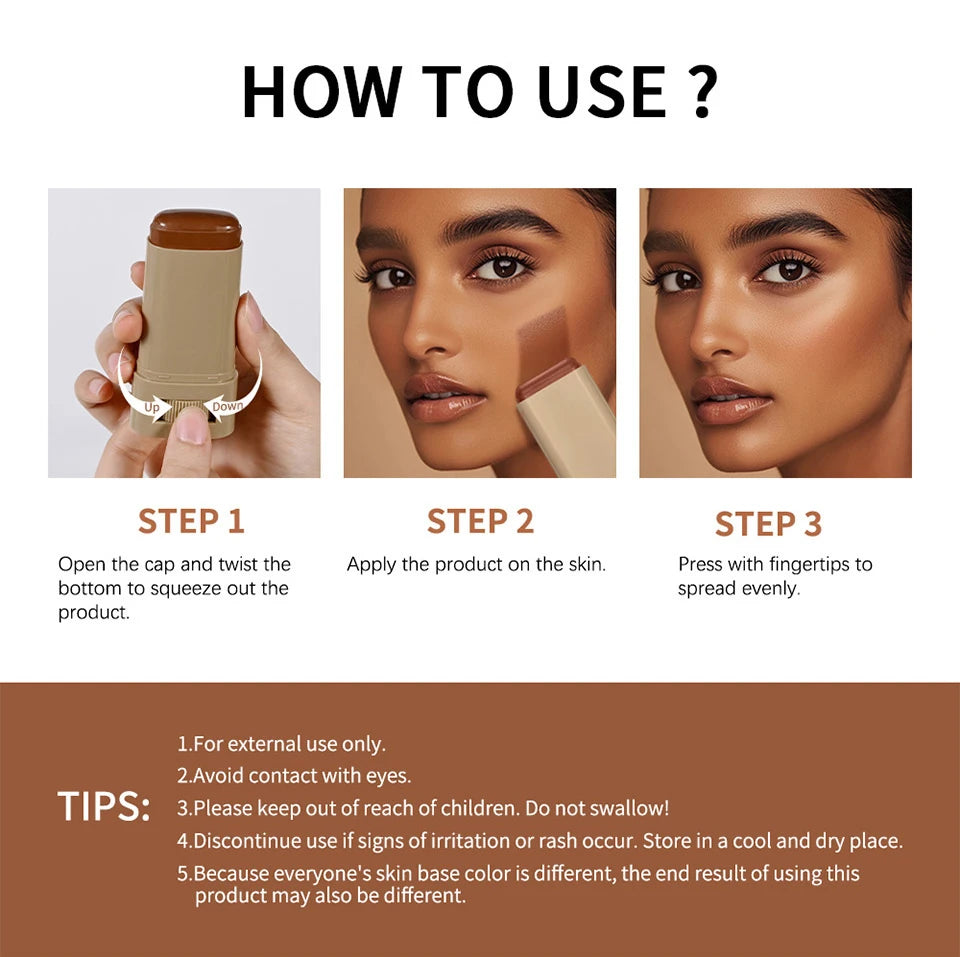 Matte Foundation Stick and Setting Powder Makeup Set - 15