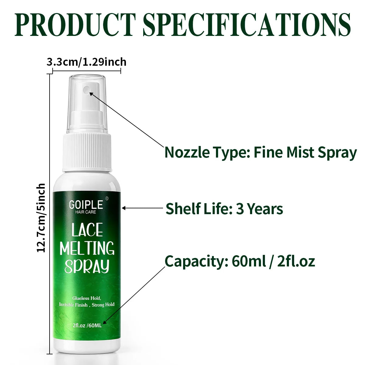 Goiple Lace Melting Spray Invisible Wig Adhesive and Hair Glue Mist