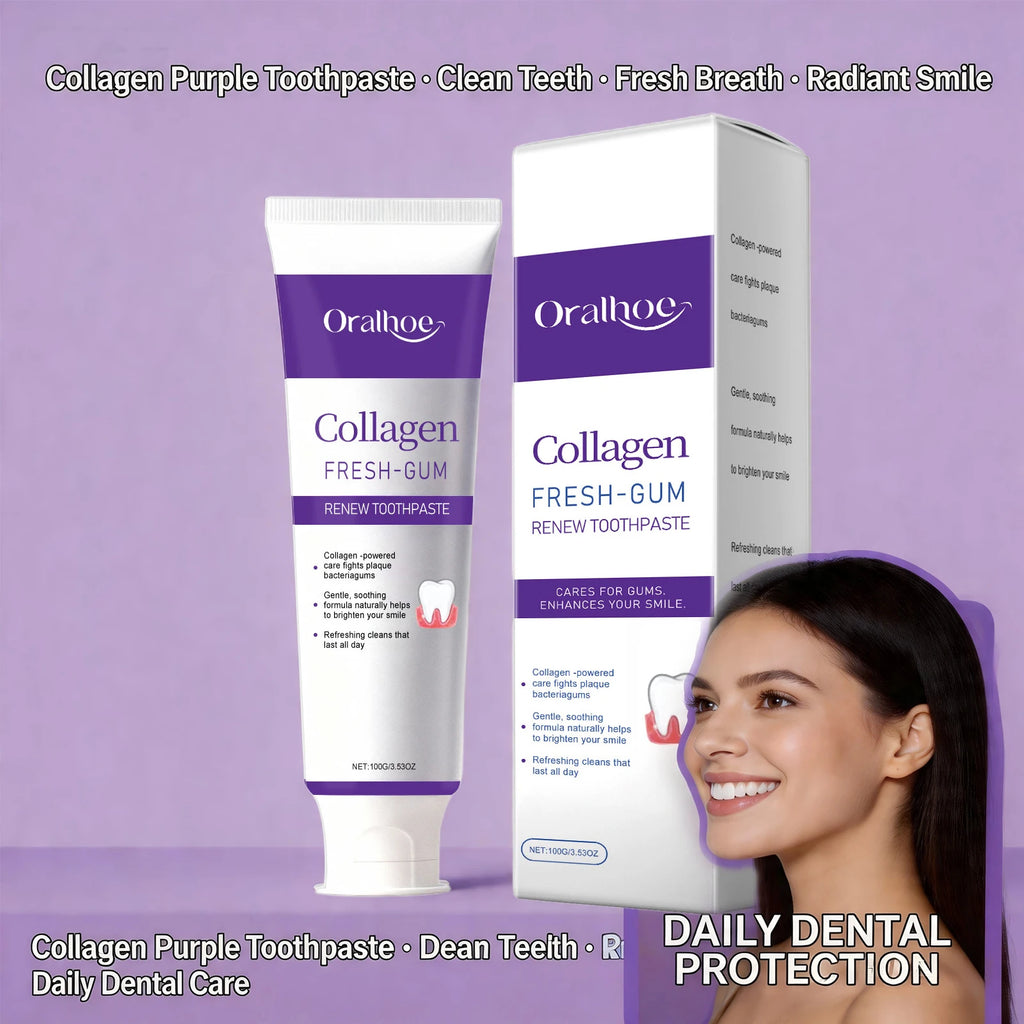 Collagen Whitening Toothpaste for Gum Care and Fresh Breath
