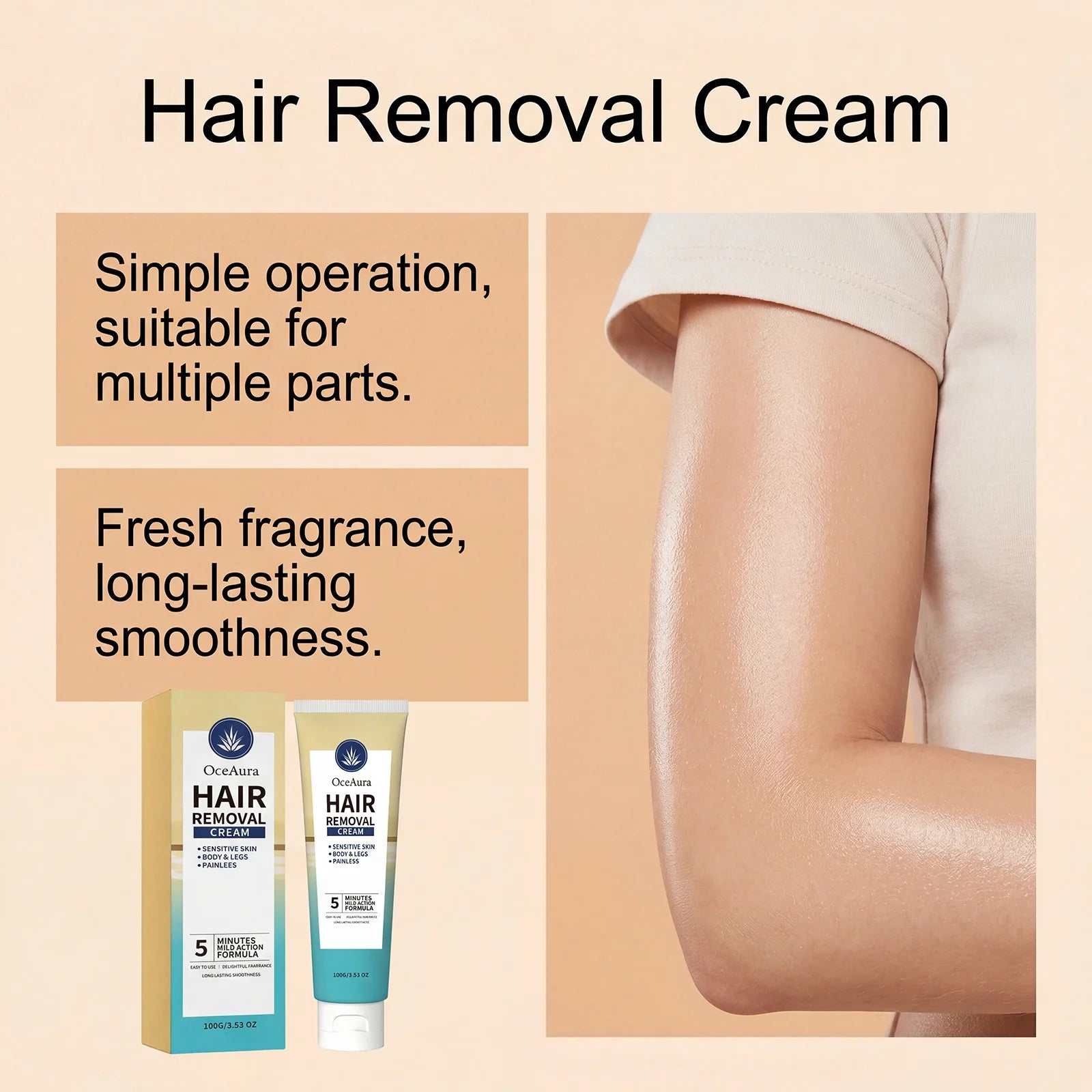 Painless Hair Removal Cream for Sensitive Skin - 8