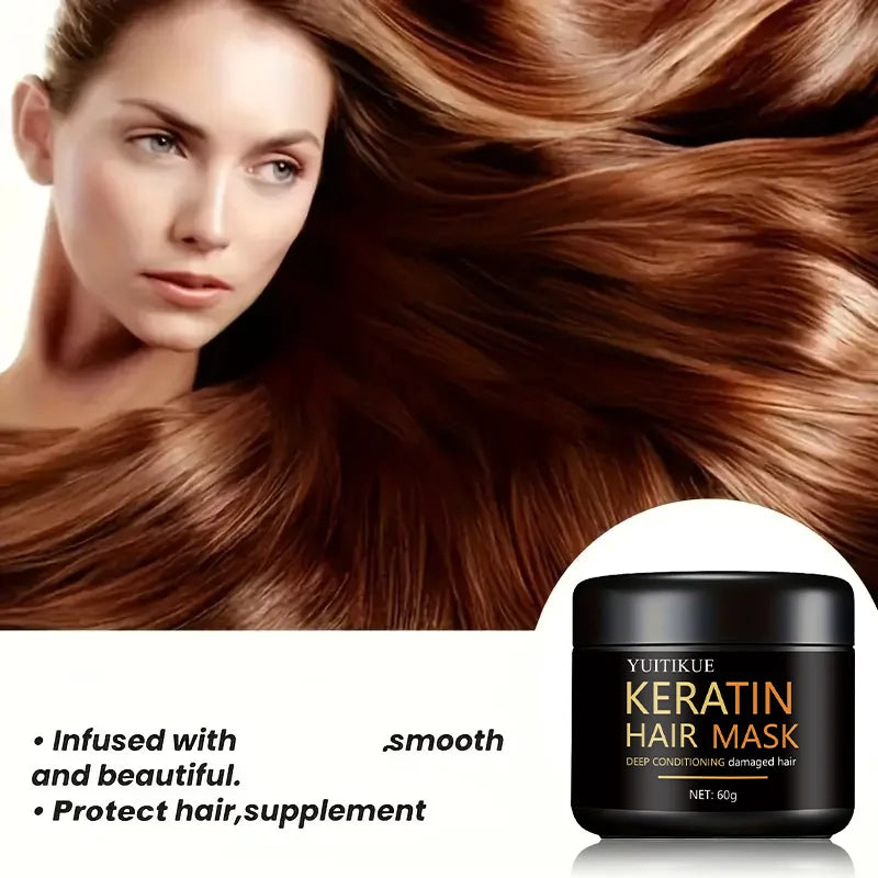60g Keratin Deep Conditioning Hair Mask for Damaged Hair - 5